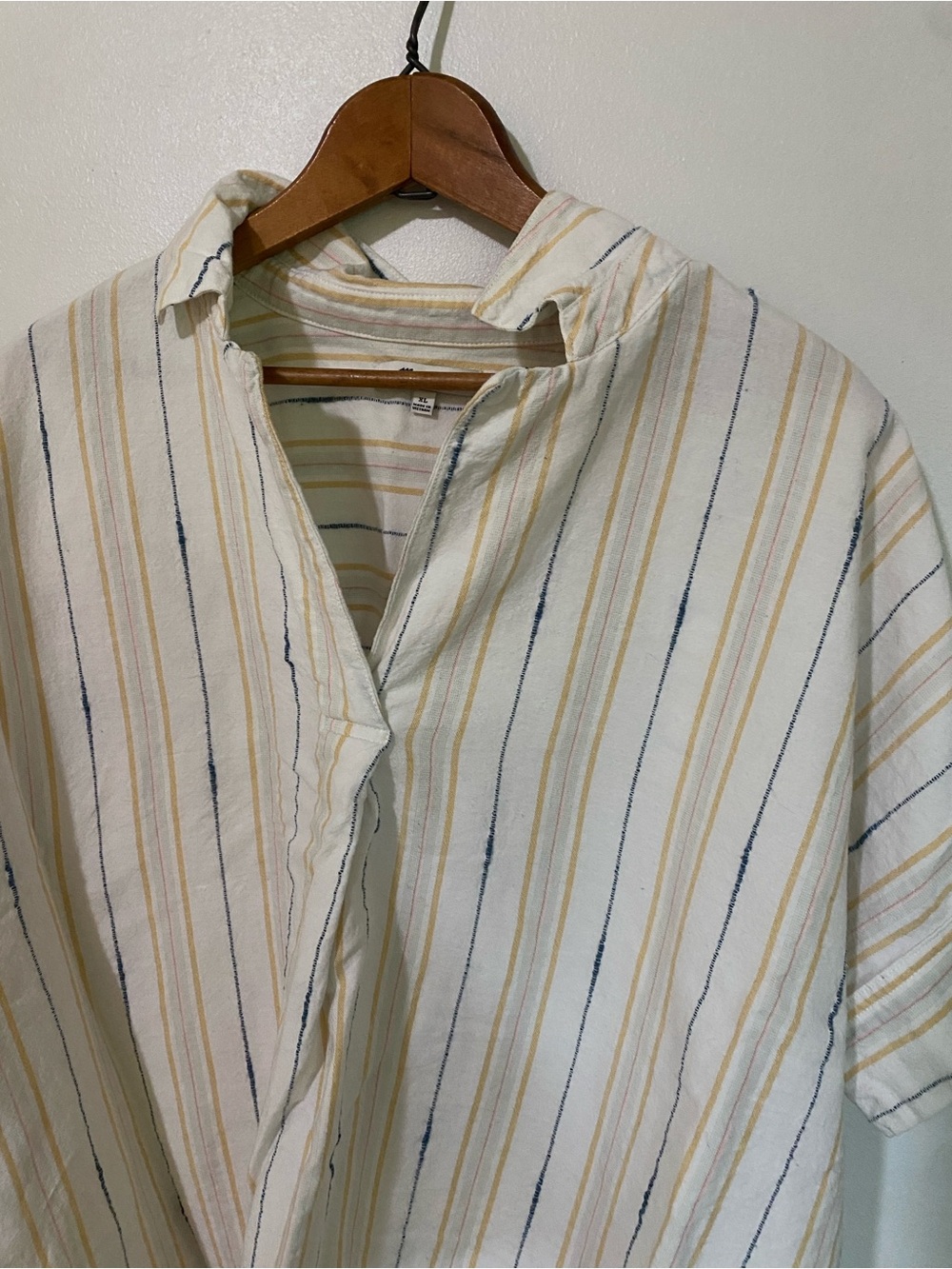 Madewell v-neck Shirt Stripe XL Spring Summer Pastel Cotton Oversized Dolman